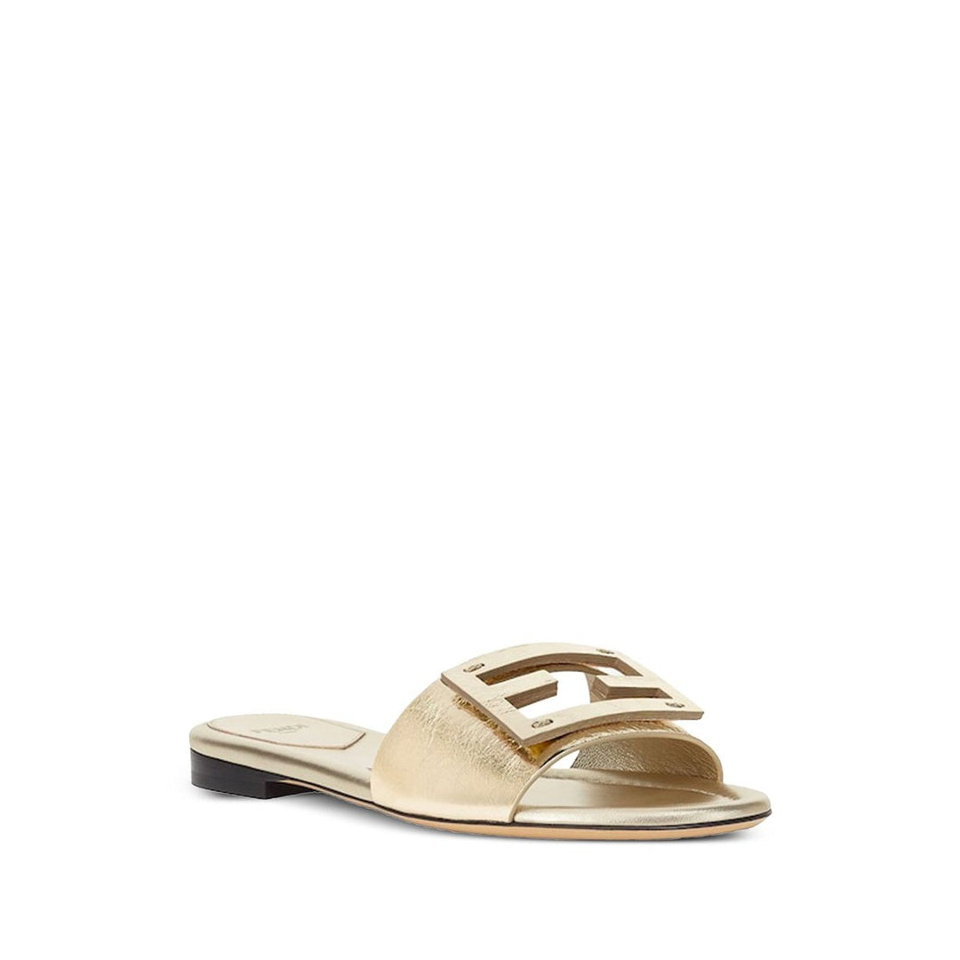 FENDI BAGUETTE SLIDES METALLIC