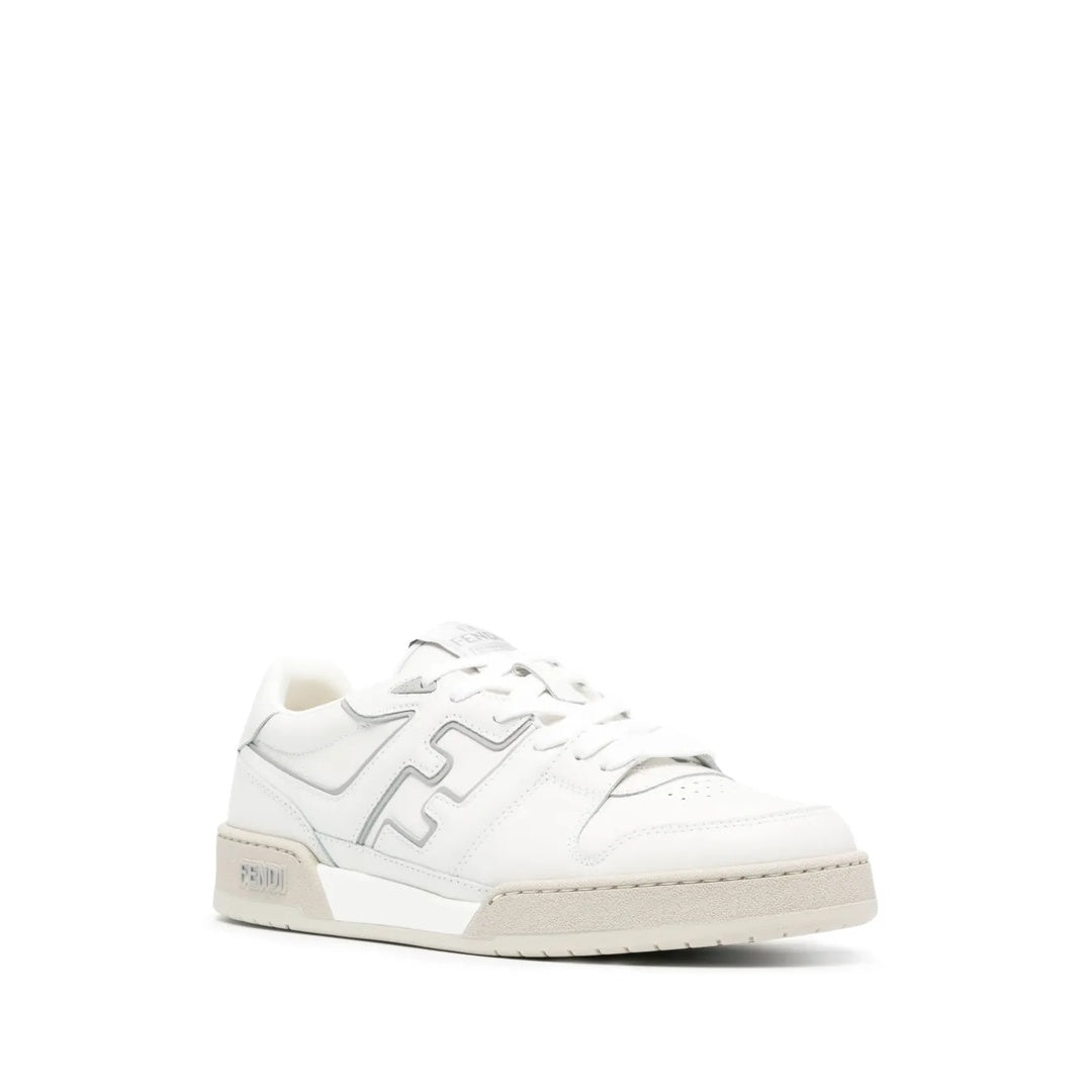FENDI MATCH FF LEATHER LOW-TOP SNEAKERS WHITE