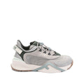 FENDI WAVE PULSE MIXED-MEDIA LOW-TOP SNEAKERS GRAY