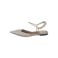 FENDI FFOLD PANELED LEATHER SLINGBACK FLATS CREAM
