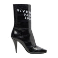 GIVENCHY SLICED SQUARE LEATHER TAPE ANKLE BOOTS BLACK