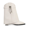 GIVENCHY SHARK LOCK 85MM LEATHER BOOTS WHITE
