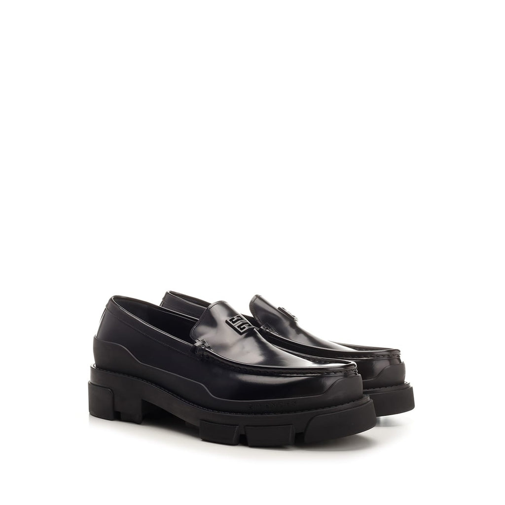 GIVENCHY SQUARED LEATHER LOAFERS BLACK