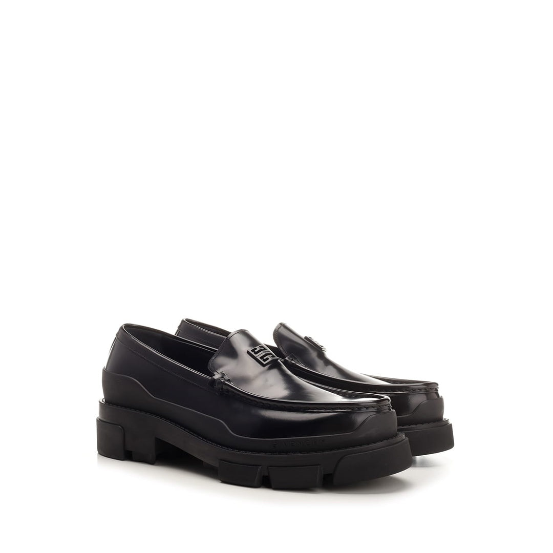 GIVENCHY SQUARED LEATHER LOAFERS BLACK