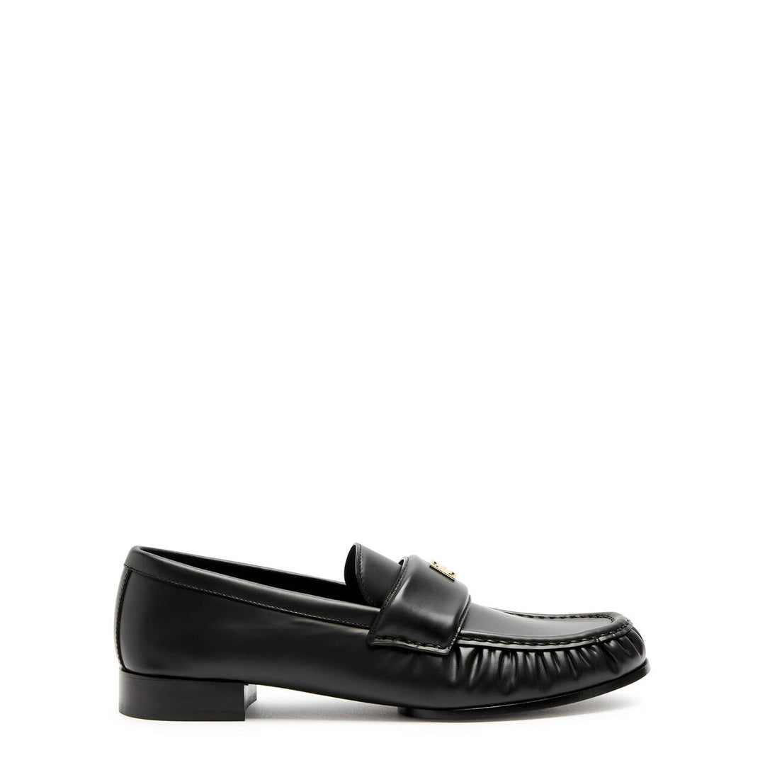 GIVENCHY SQUARED LEATHER LOAFERS BLACK