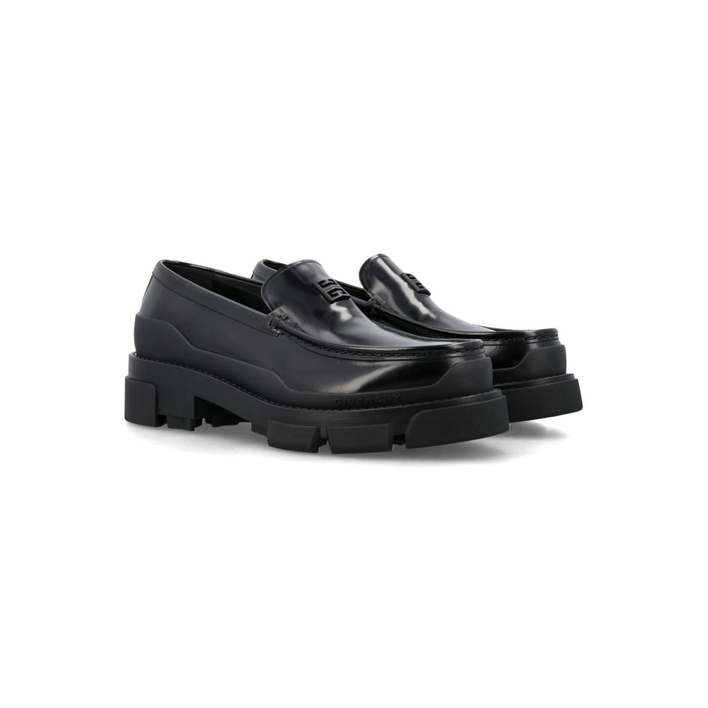 GIVENCHY SQUARED LEATHER LOAFERS BLACK