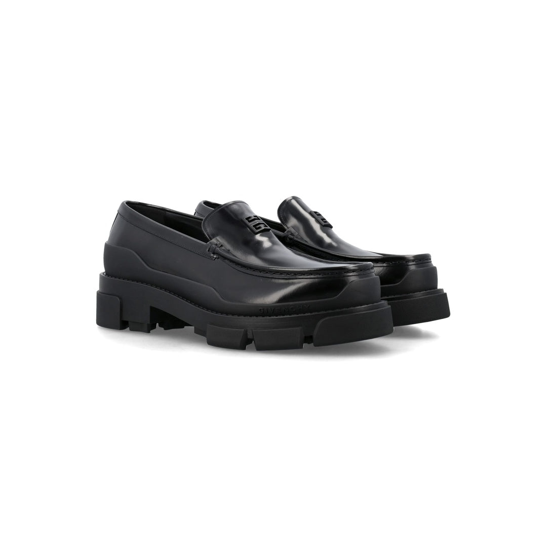 GIVENCHY SQUARED LEATHER LOAFERS BLACK