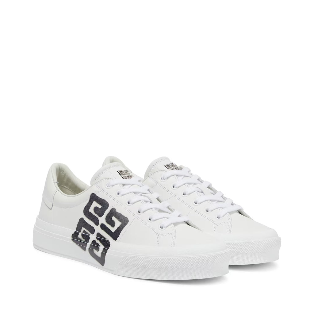 GIVENCHY CITY SPORT LEATHER SNEAKERS WHITE