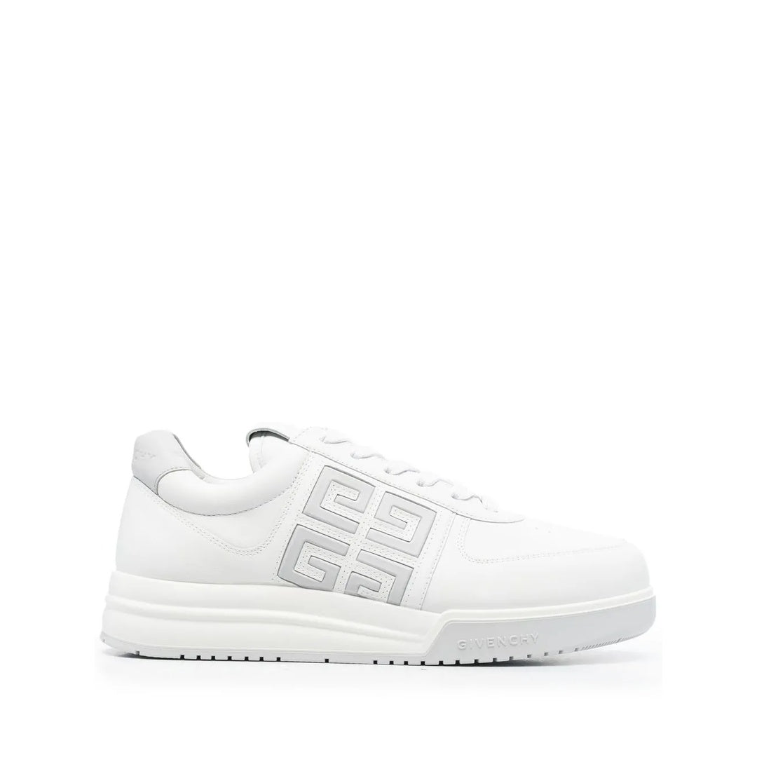 GIVENCHY SLIM METALLIC-EFFECT PANELED LACE-UP SNEAKERS WHITE