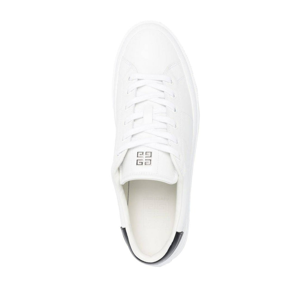 GIVENCHY SLIM METALLIC-EFFECT PANELED LACE-UP SNEAKERS WHITE