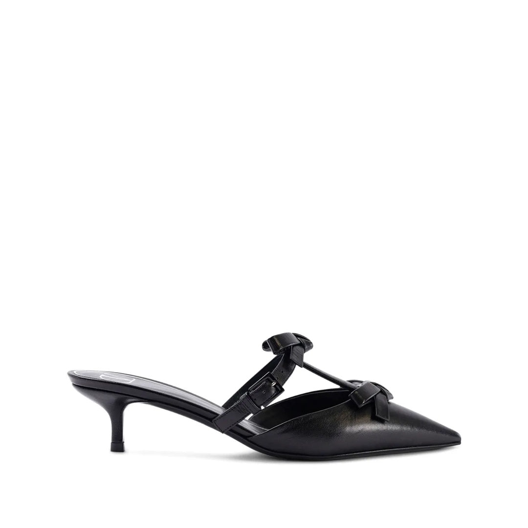 GIVENCHY BOW-DETAIL BOUDOIR HEELED MULES BLACK