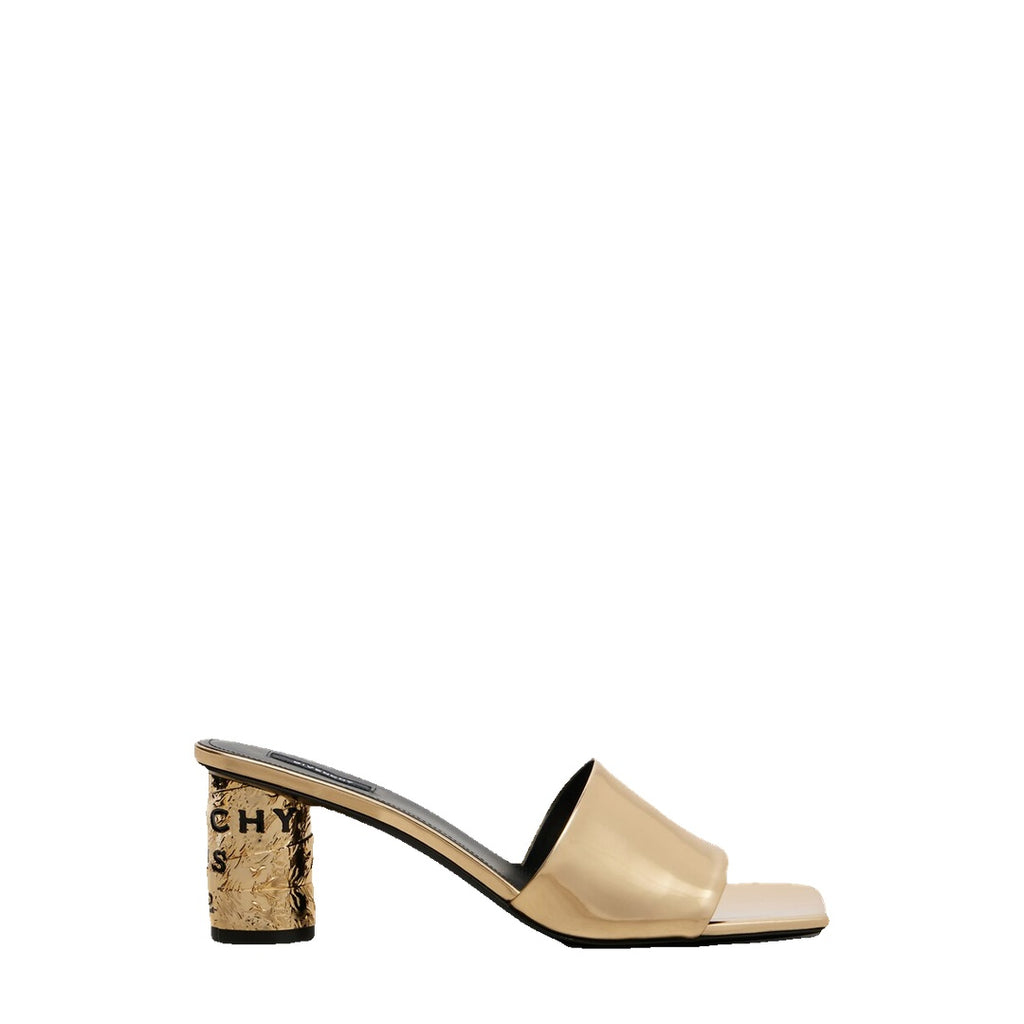 GIVENCHY TAPE HEELED LEATHER MULES GOLD