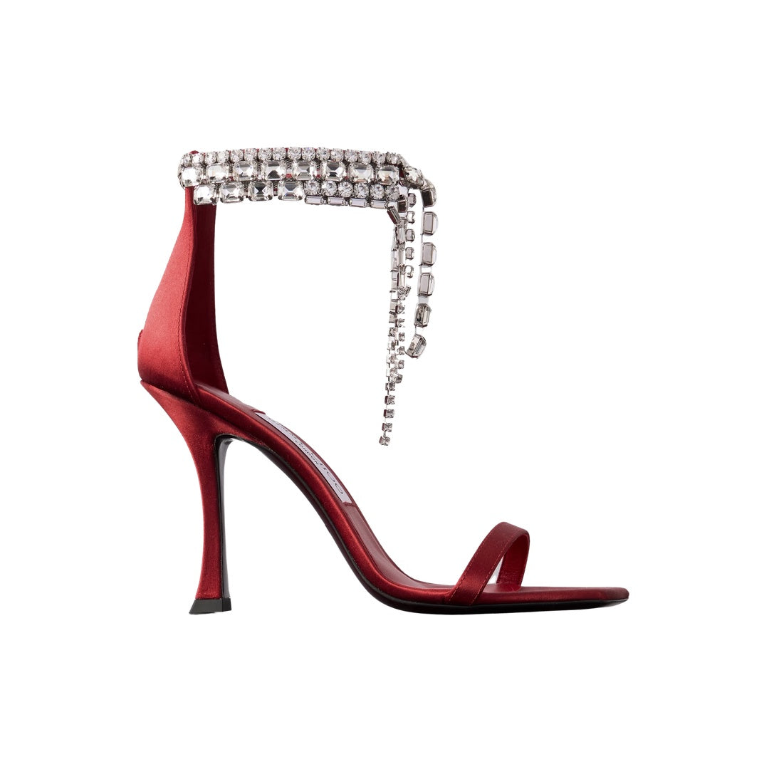 JIMMY CHOO VERITY HIGH HEEL SANDALS BURGUNDY