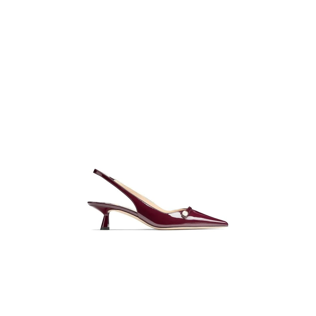 JIMMY CHOO 85MM AMITA SLING-BACK PUMPS BURGUNDY