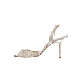 JIMMY CHOO SLINGBACK HIGH HEEL SANDALS WHITE