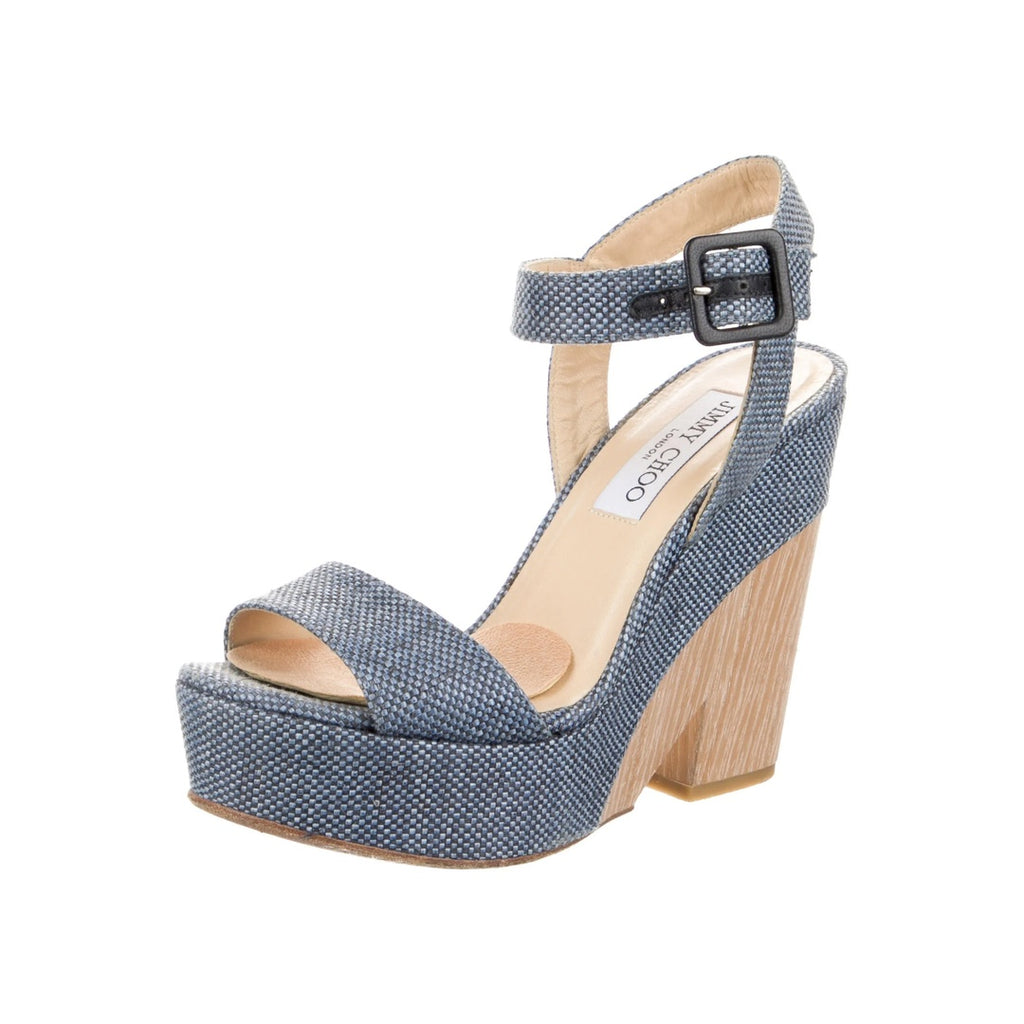 JIMMY CHOO KOVE PLATFORM SANDALS BLUE