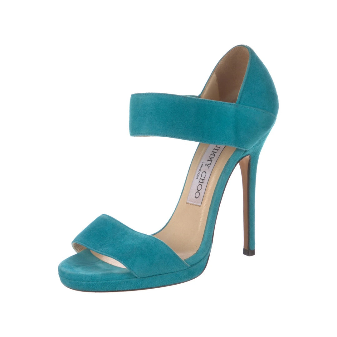 JIMMY CHOO KOVE PLATFORM SANDALS BLUE