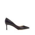 JIMMY CHOO ROMY POINTED TOE LEATHER PUMPS BLACK