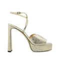 JIMMY CHOO KARLI PLATFORM SANDALS GOLD