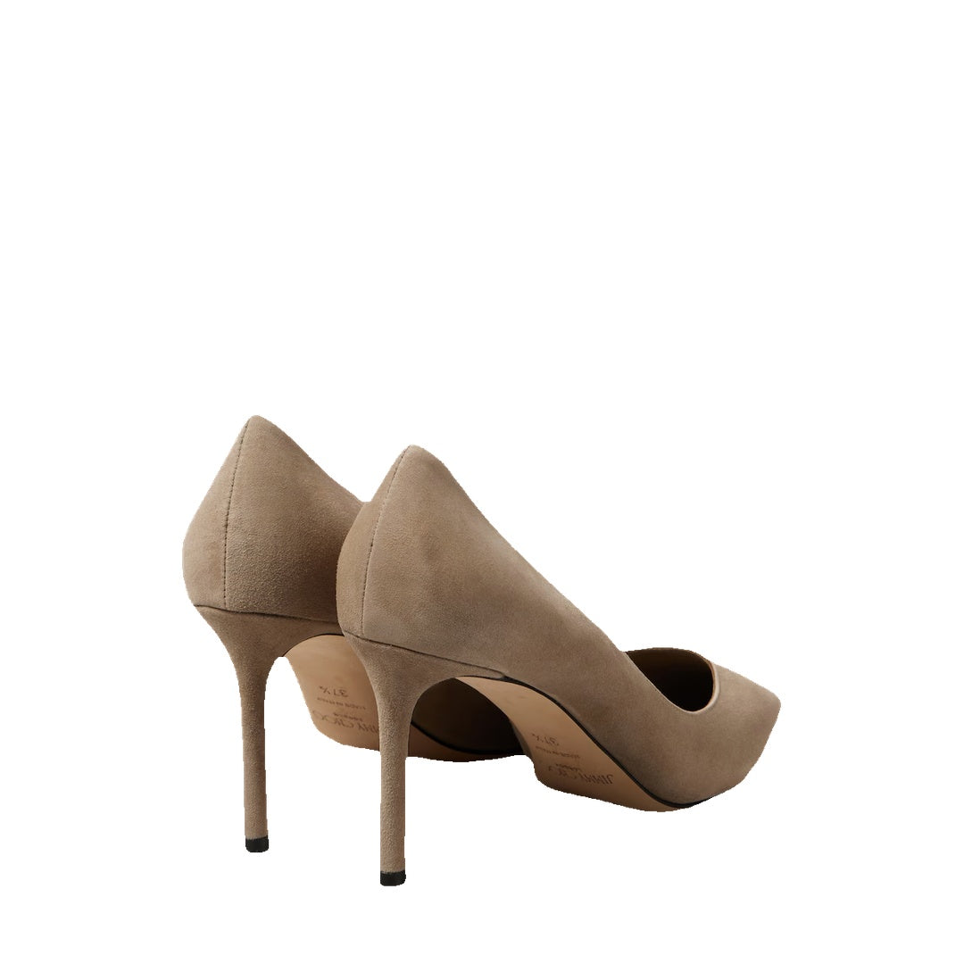 JIMMY CHOO ROMY SUEDE PUMPS BROWN