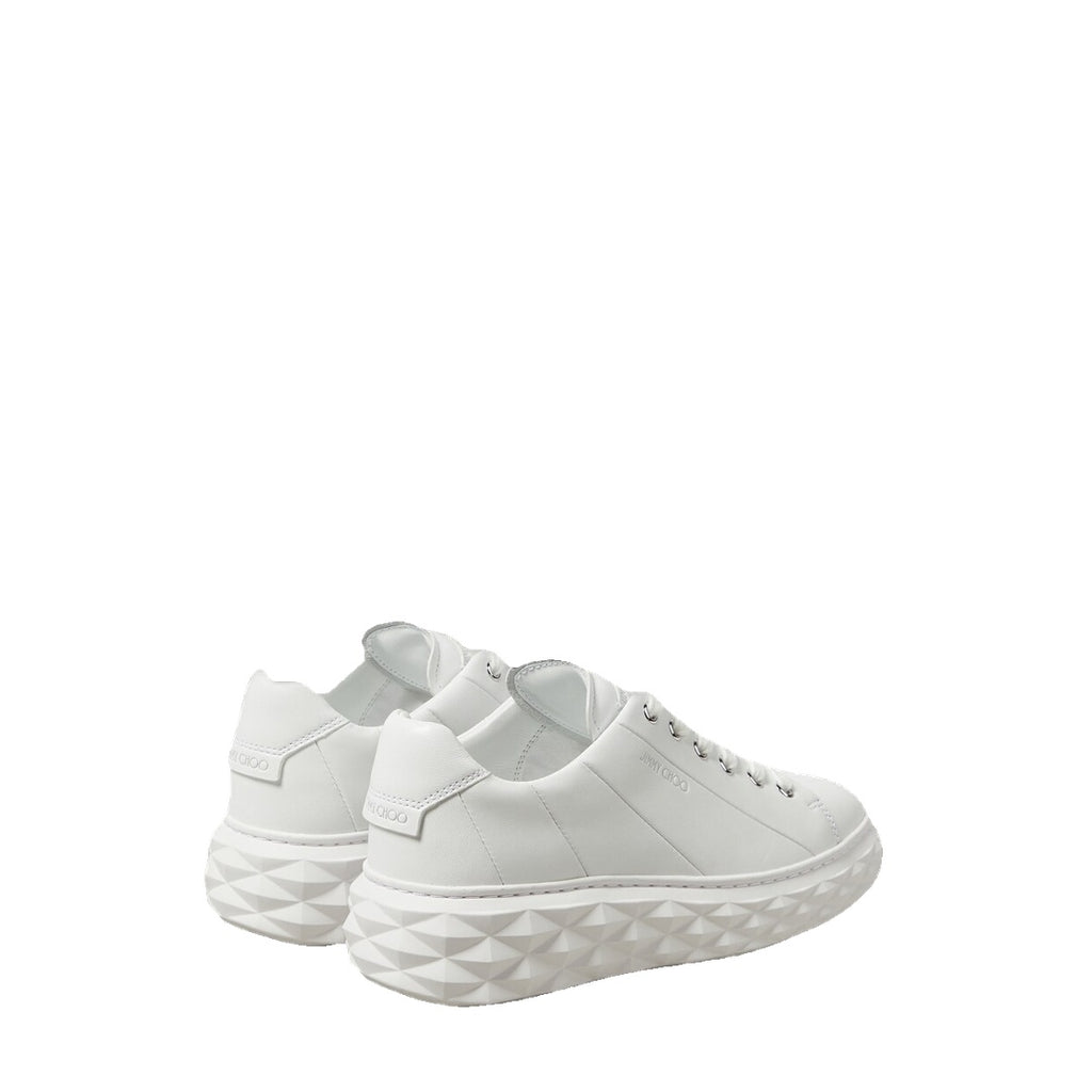 JIMMY CHOO DIAMOND LIGHT FLEX/F LEATHER SNEAKERS WHITE