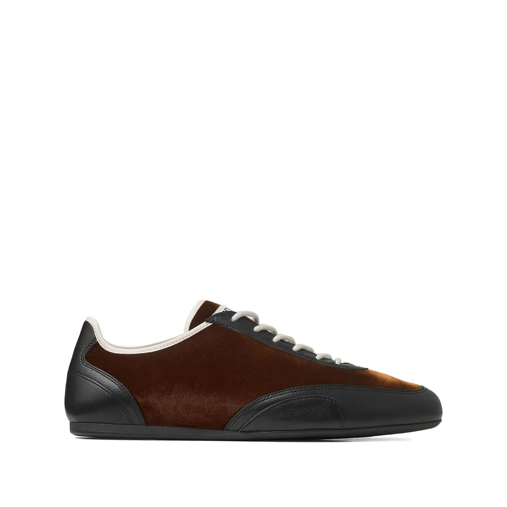 JIMMY CHOO SUNNY F SUEDE-LACE SNEAKERS CORN BROWN
