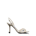 JIMMY CHOO 110MM ELSY FLOWER LEATHER WEDGE SANDALS CREAM