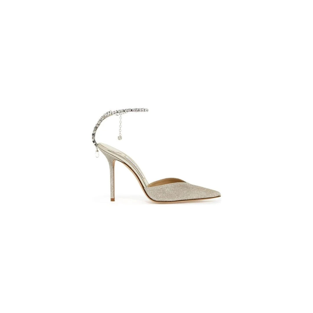 JIMMY CHOO SAEDA GOLD FABRIC PUMPS GOLD