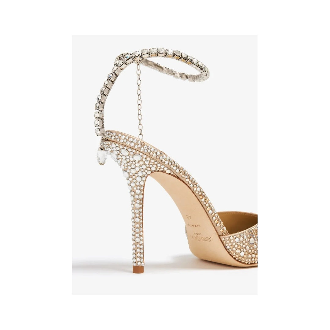 JIMMY CHOO SAEDA GOLD FABRIC PUMPS GOLD