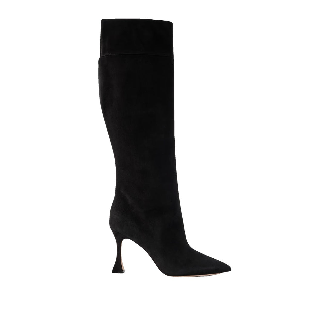 MANOLO BLAHNIK NETAS SUEDE BOOTS BLACK