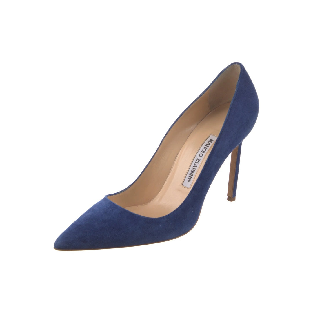 MANOLO BLAHNIK BB POINTED-TOE PUMPS BLUE
