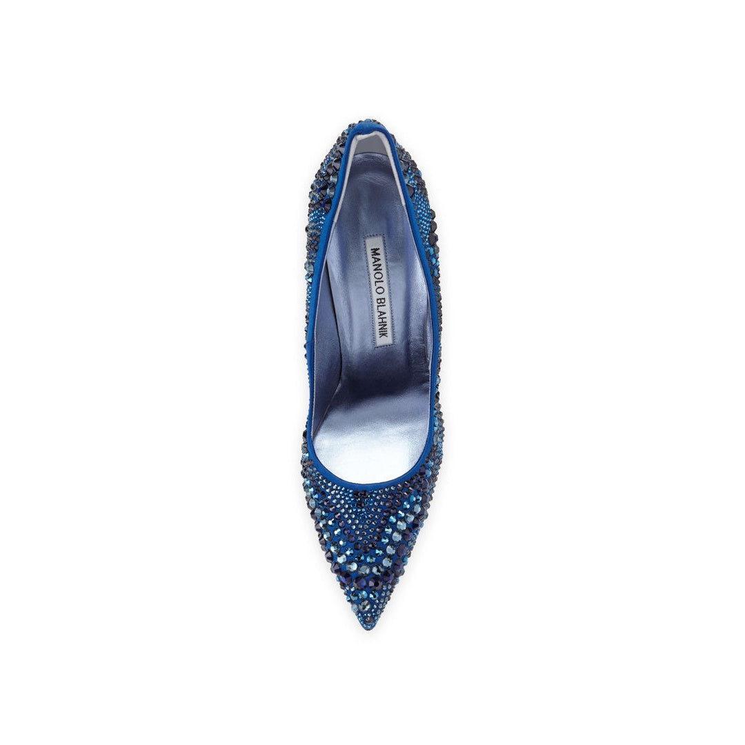 MANOLO BLAHNIK BB POINTED-TOE PUMPS BLUE