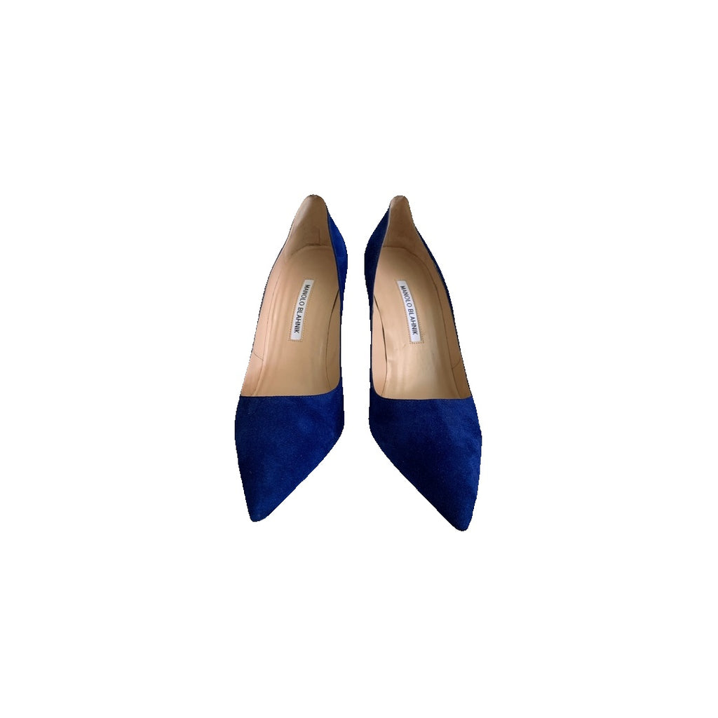 MANOLO BLAHNIK BB POINTED-TOE PUMPS BLUE