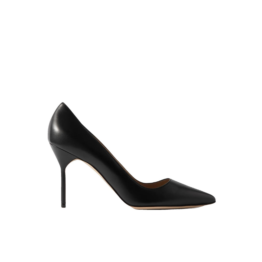 MANOLO BLAHNIK CAMPARISLI NAPPA LEATHER SLINGBACK PUMPS BLACK