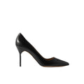 MANOLO BLAHNIK CAMPARISLI NAPPA LEATHER SLINGBACK PUMPS BLACK