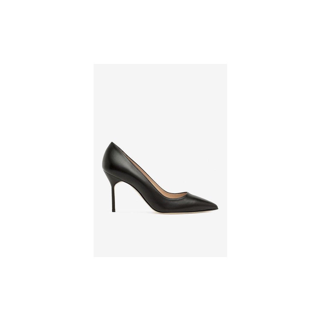 MANOLO BLAHNIK CAMPARISLI NAPPA LEATHER SLINGBACK PUMPS BLACK