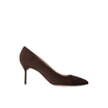 MANOLO BLAHNIK MARTEUIL LACE PUMPS DARK BROWN