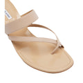 MANOLO BLAHNIK SUSAFLAT LEATHER THONG SANDALS NATURAL