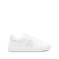 VERSACE LEATHER SNEAKERS WITH GREEK EMBROIDERY WHITE