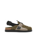 VERSACE METALLIC-LEATHER SANDALS GREEN