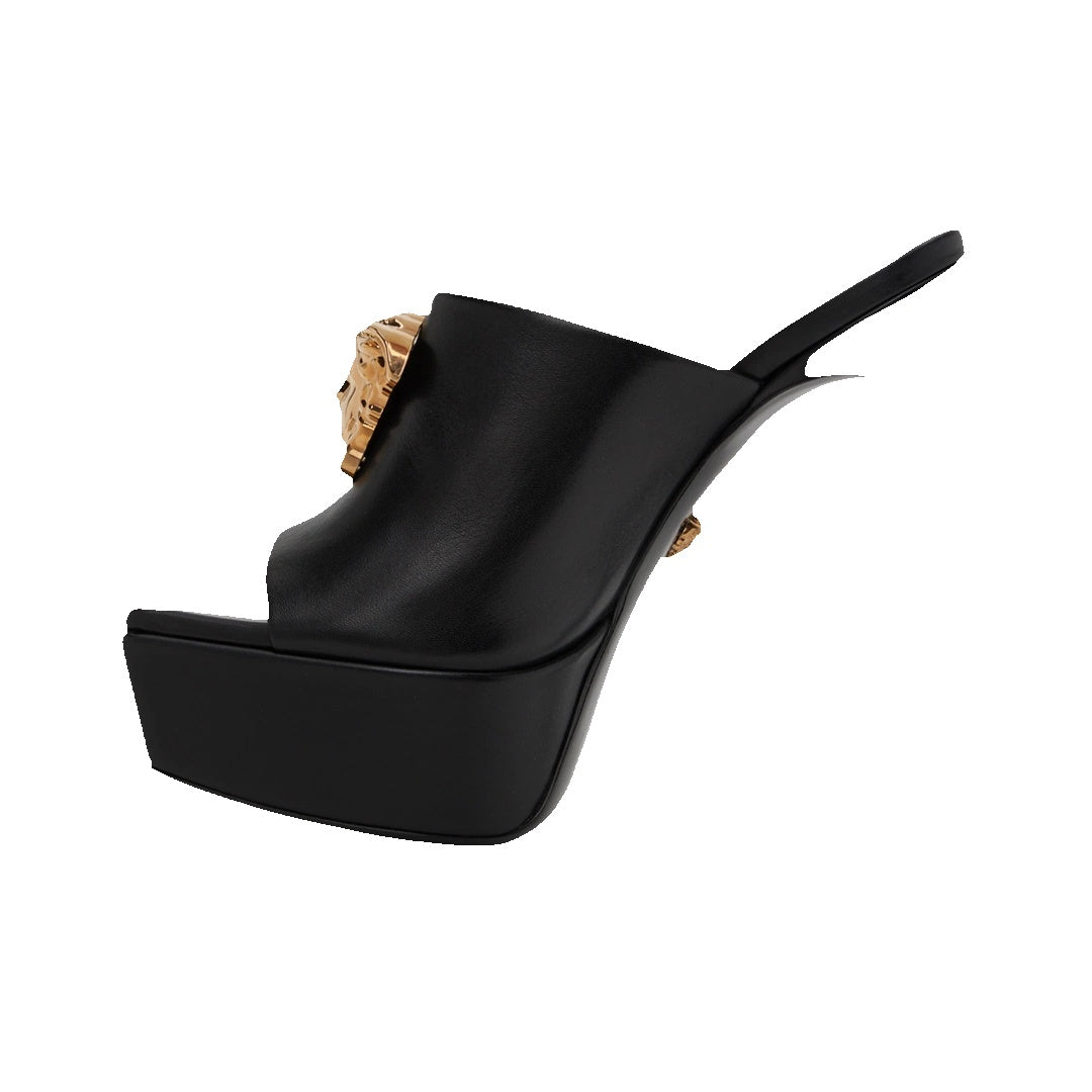 VERSACE LA MEDUSA PLATFORM HEEL BLACK