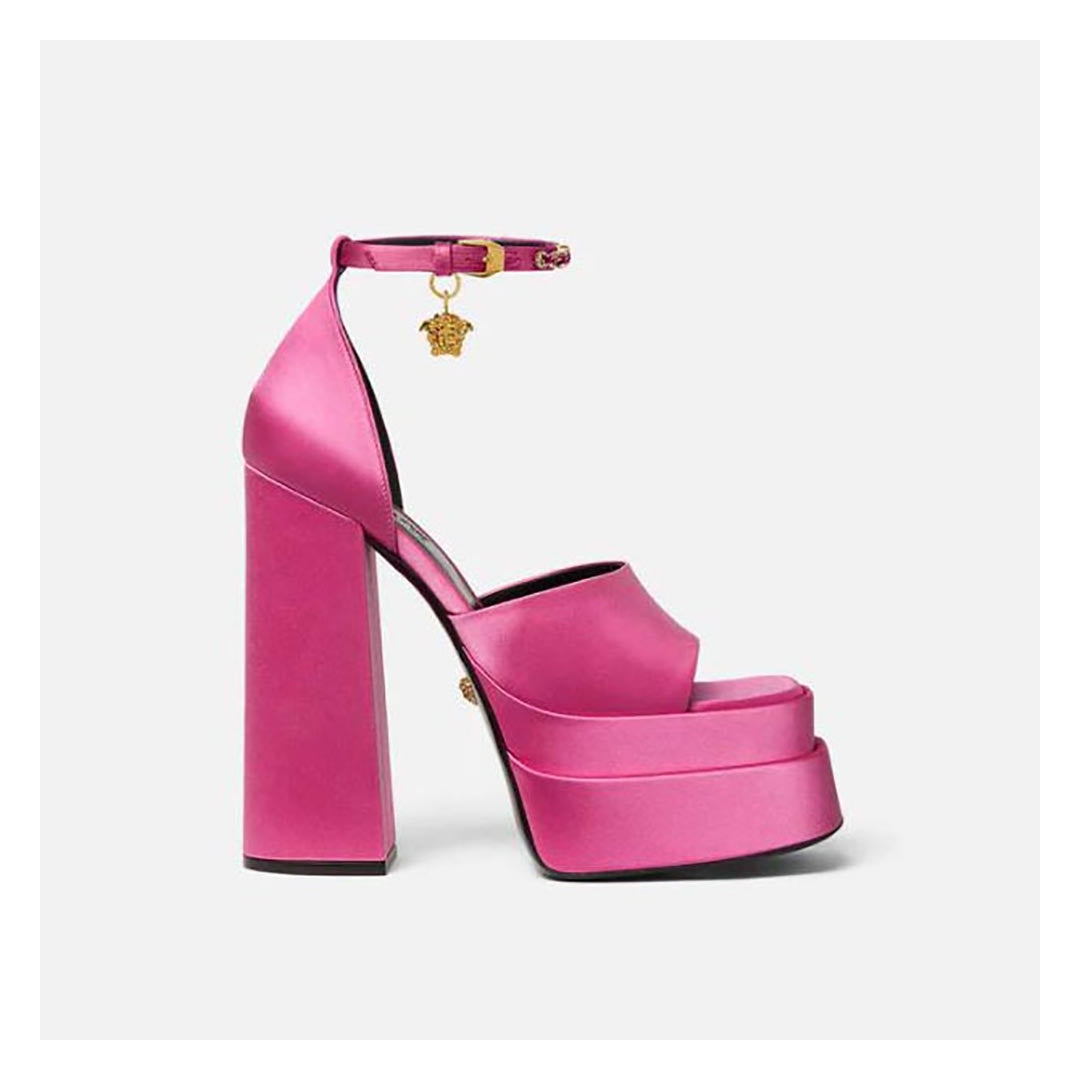 VERSACE MEDUSA AEVITAS PLATFORM SANDALS PINK