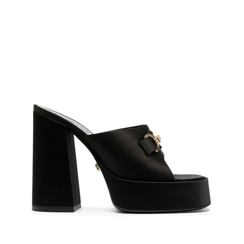 VERSACE PLATFORM MEDUSA MULES BLACK
