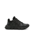 VERSACE LEATHER TRIGRECA LACE UP SNEAKERS BLACK