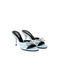 VERSACE BLUE LEATHER STILETTO HEEL SANDALS BLUE