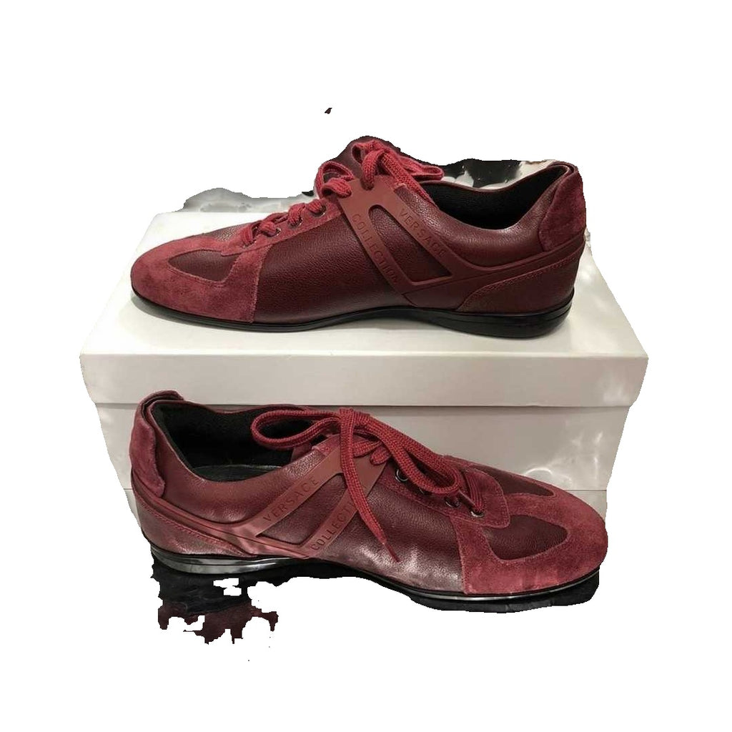 VERSACE TIGRE HEELED SHOES BURGUNDY