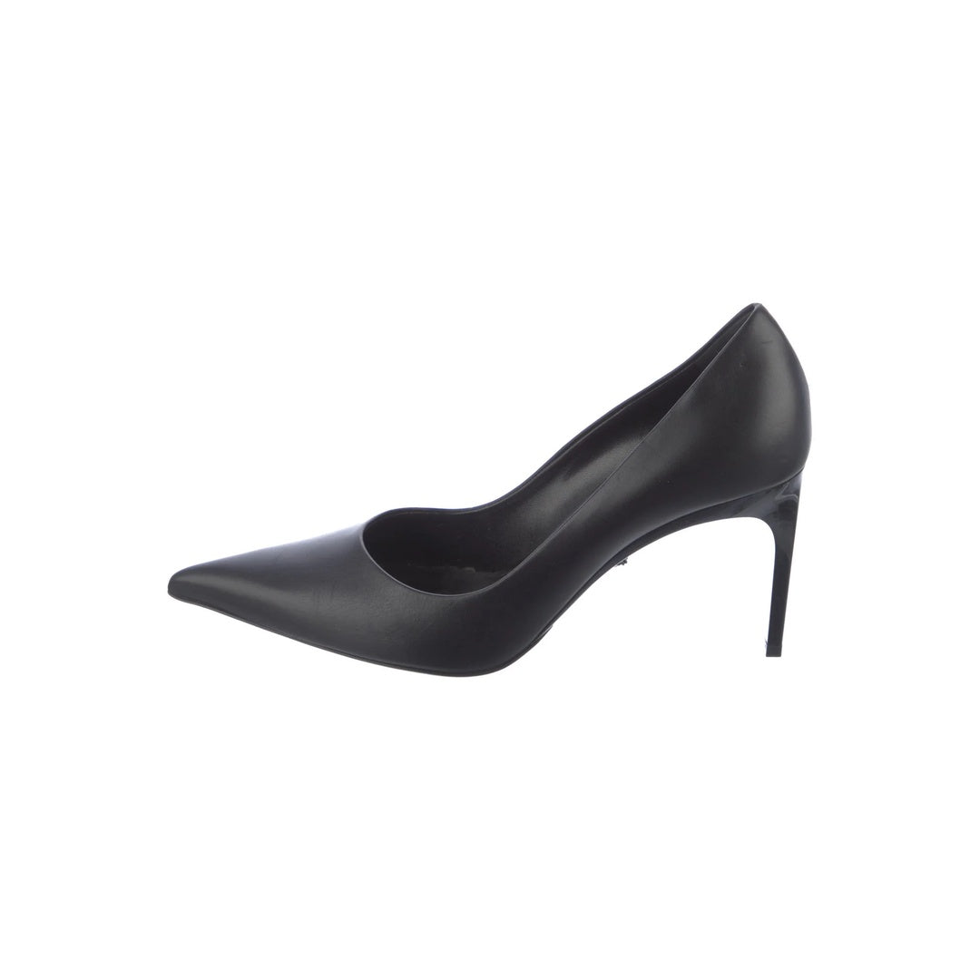 VERSACE BROWN LEATHER HIGH HEEL PUMPS BLACK