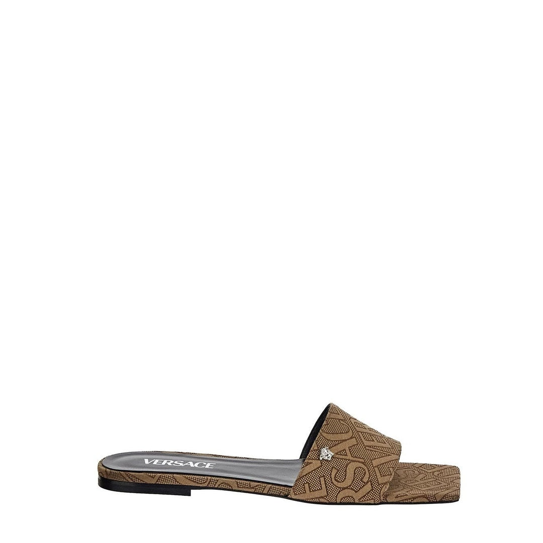 VERSACE LOGO SANDALS NATURAL