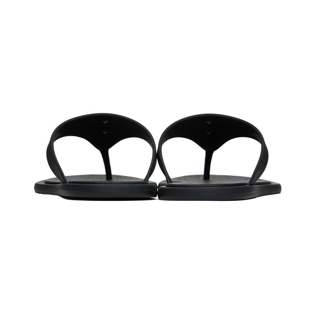 VERSACE ALIA RUBBER FLAT SANDALS BLACK