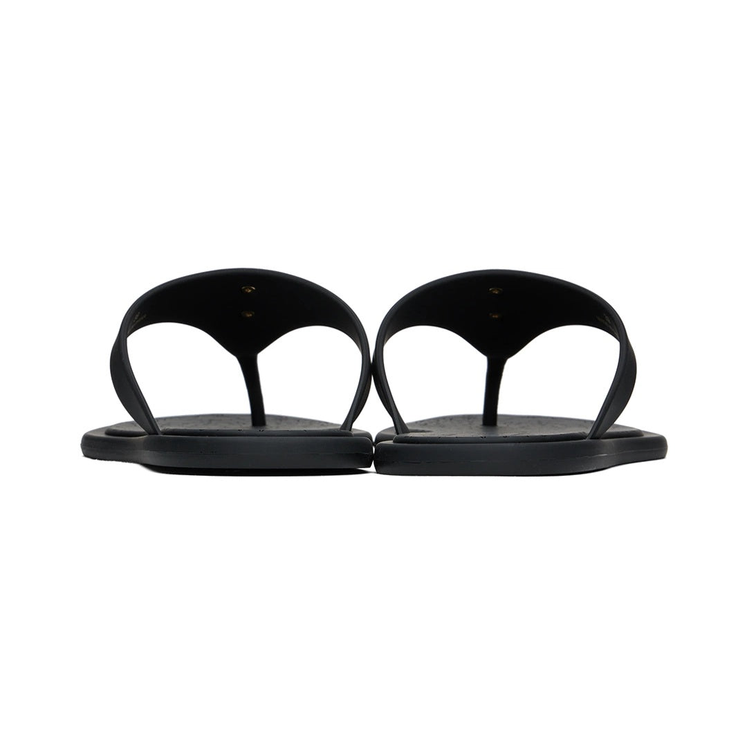 VERSACE ALIA RUBBER FLAT SANDALS BLACK
